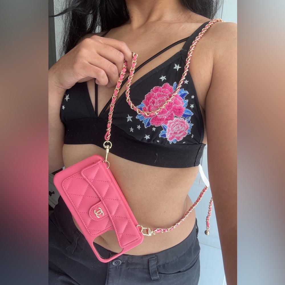 Chanel IPhone 14 pro max Case (Pink)